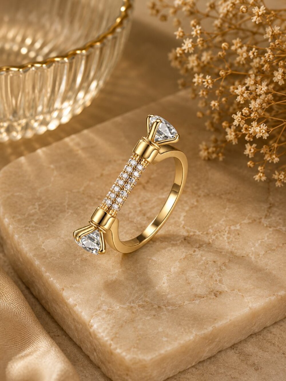 CZ Accent Bar Ring